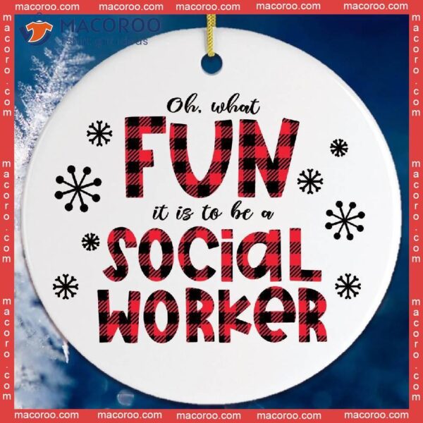 Social Worker Christmas Ceramic Ornament