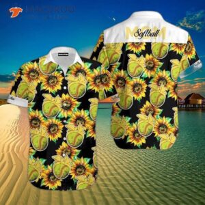 Softball Mom Hawaiian Shirts With Yellow Sunflower Pattern