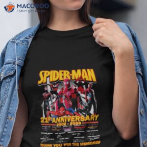 Spider Man 21st Anniversary 2002 2023 Thank You For The Memories Signatures Shirt