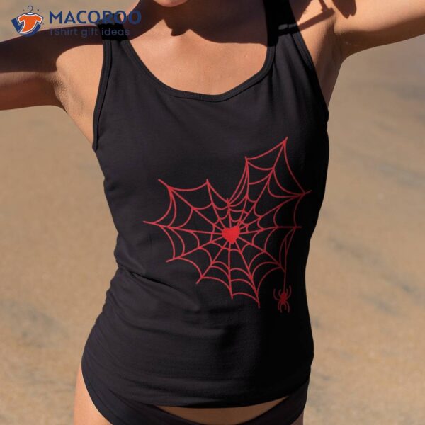 Spider Web Halloween Costume Pastel Goth Heart Tshirt Shirt