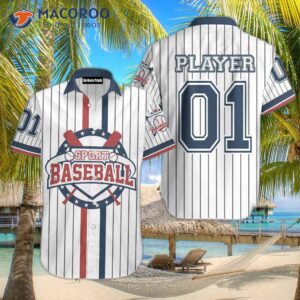 Sports Baseball Shirts With Vertical Hawaiian Stripes.