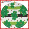 Spring Clover Leaves Gold St. Patrick’s Day Shamrock Christmas Ceramic Ornament