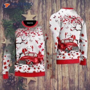 Spring Red Truck Ugly Christmas Sweater