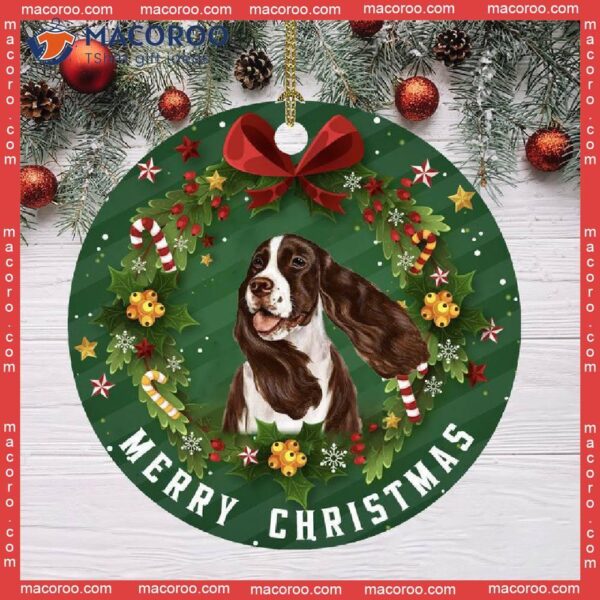 Springer Spaniel Christmas Ceramic Ornament