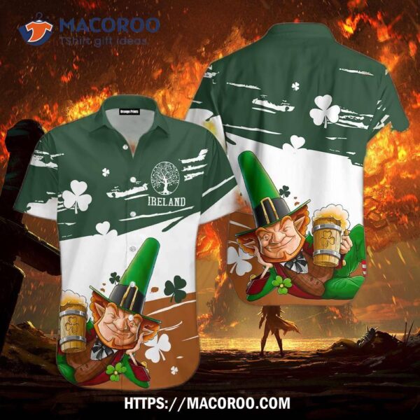 St Patrick’s Day Funny Leprechaun Hawaiian Shirt