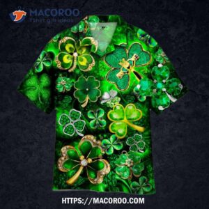 St Patrick’s Day Green Shamrock Aloha Hawaiian Shirts For Men & Women
