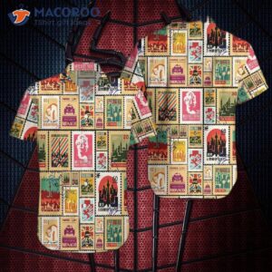 stamp cities of the world vintage travel hawaiian shirts 1