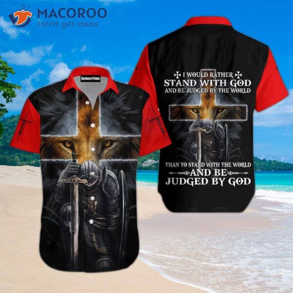 Stand With God, Veteran, And Lion Hawaiian Shirts