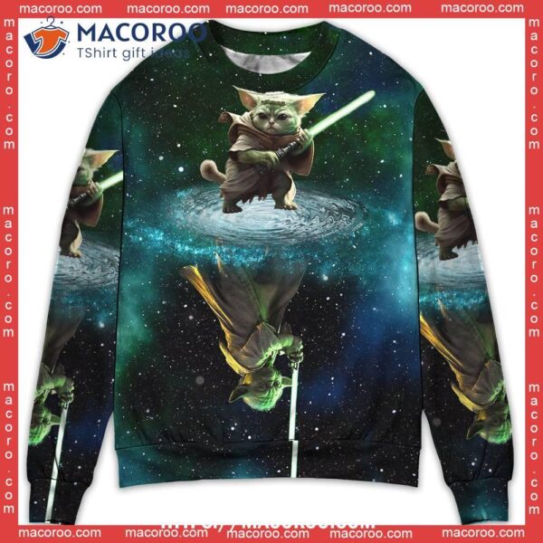 Star Wars Ugly Sweater Cat Yoda