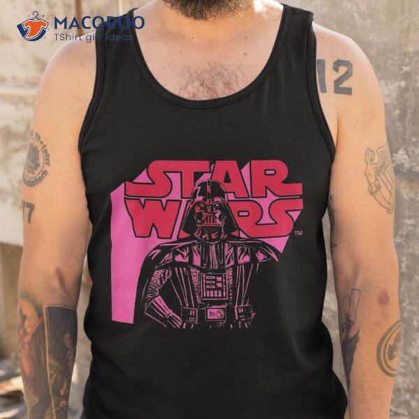 Star Wars Logo And Darth Vader In Pink Shirt