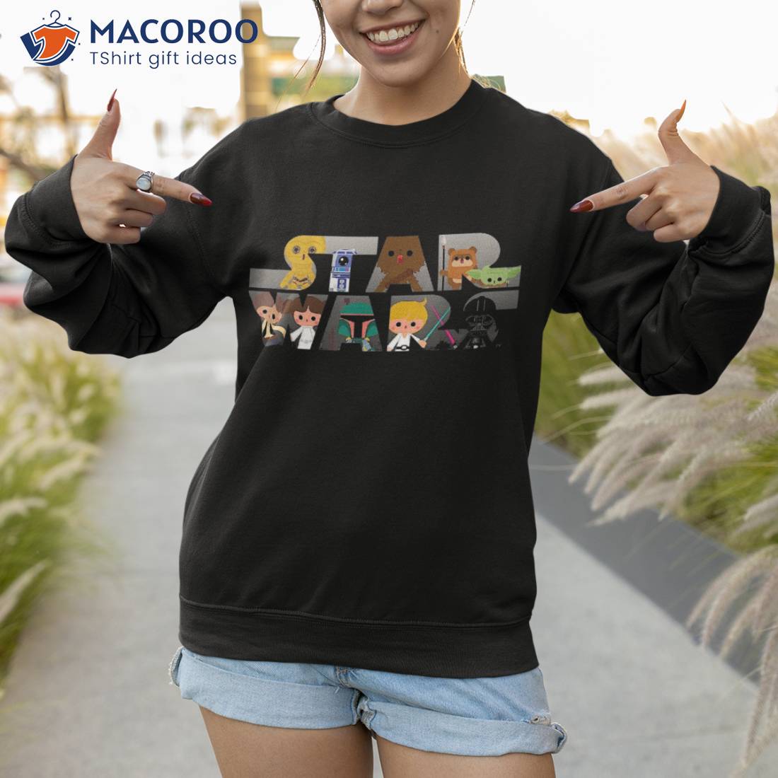 Star Wars Logo Kawaii Multi-character Shirt