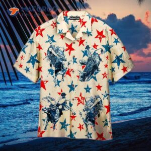 Stars And Stripes American Bull Riding Hawaiian Shirts
