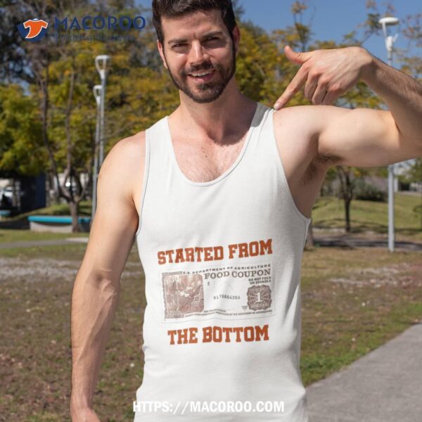 Started From Bottom Food Stamp Coupon Apparel Shirt, Teacher Halloween Gift Ideas