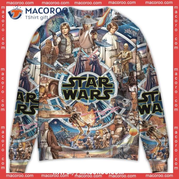 Starwars Fighting In Galaxy Ugly Holiday Sweaters