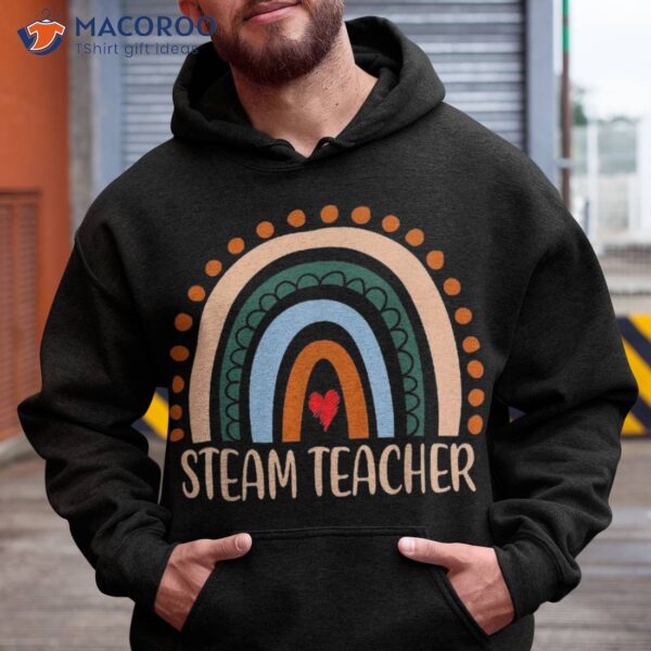 Steam Teacher Rainbow Appreciation Day Hello Back To School Shirt