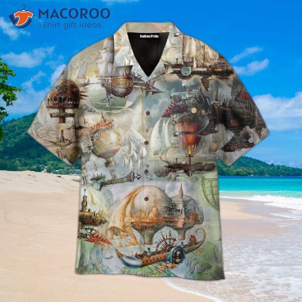 Steampunk Airship Hawaiian Shirts