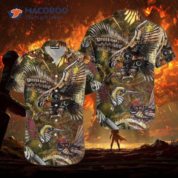 Steampunk Birds And Eagles Hawaiian Shirts