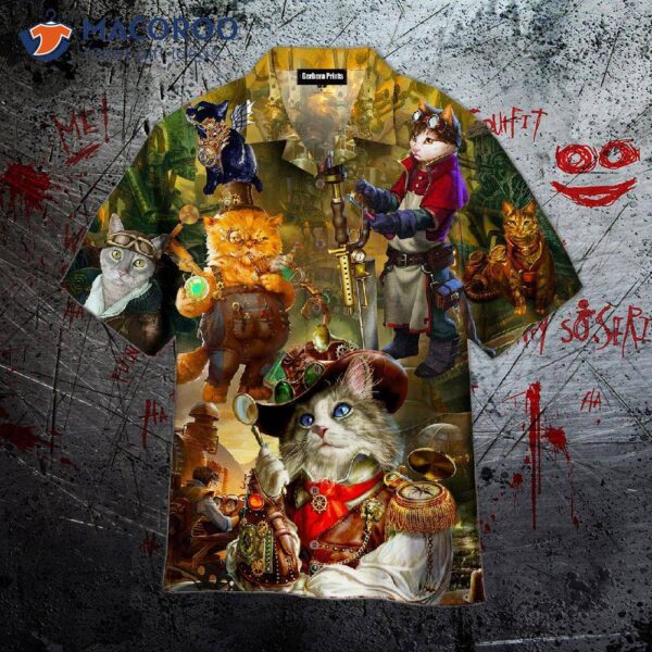 Steampunk Cat Hawaiian Shirts