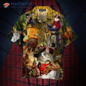 Steampunk Cat Hawaiian Shirts