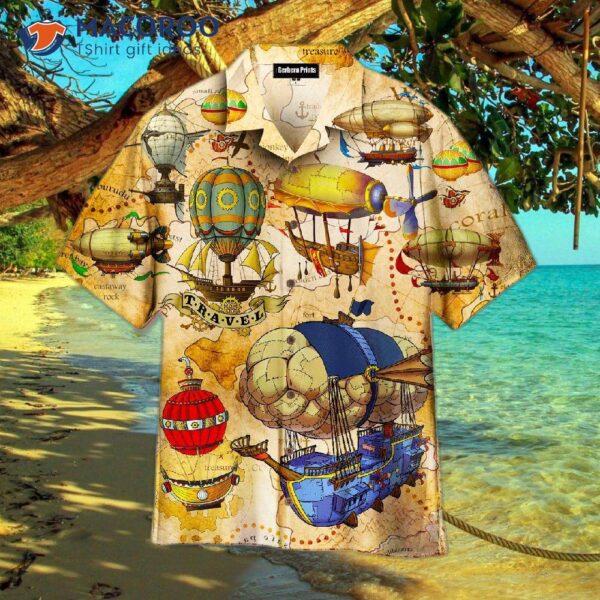 Steampunk Hot Air Balloon Hawaiian Shirt