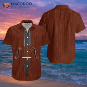 Stradivarius Violin And Brown Hawaiian Shirts