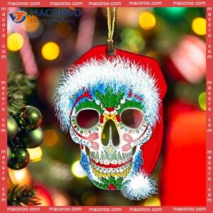 Sugar Skull Santa Christmas Tree Custom-shaped Acrylic Ornament