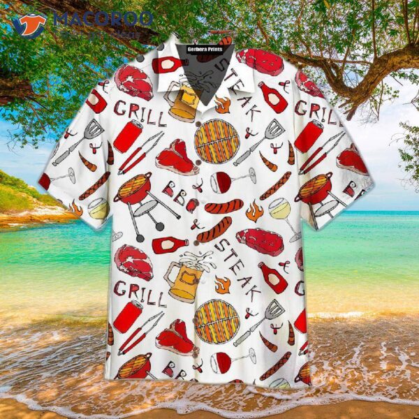 “summer Bbq Grill Party – White Hawaiian Shirts”