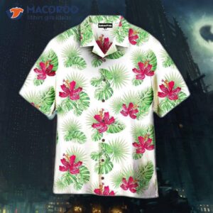 summer monstera exotic tropical green leaf hawaiian shirts 0