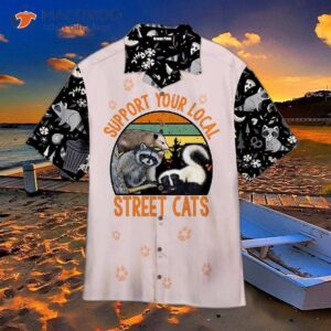 Support Your Local Street Cats In Raccoon Vintage Hawaiian Shirts