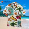 Surfing Beach Tropical White Hawaiian Shirts