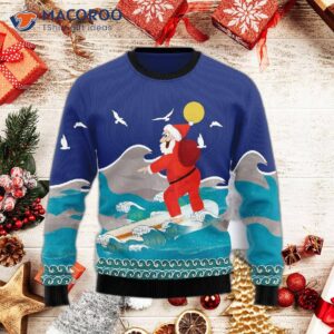 Surfing Santa Ugly Christmas Sweater