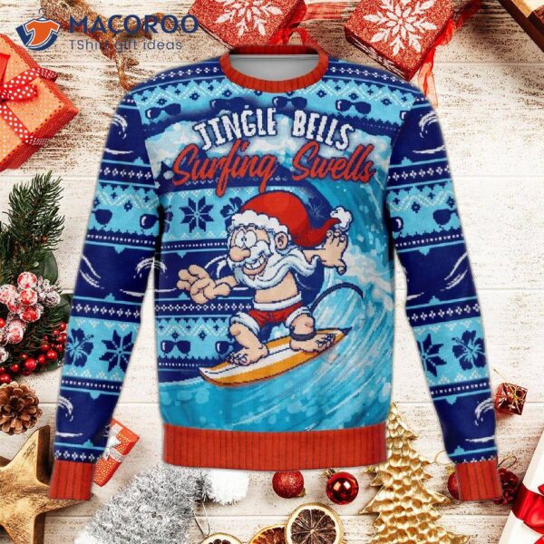 Surfing Wells Funny Ugly Christmas Sweater