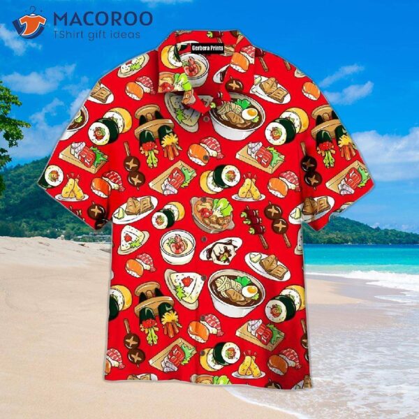 Sushi-inspired Hawaiian Shirts In Japanese Cuisine Style