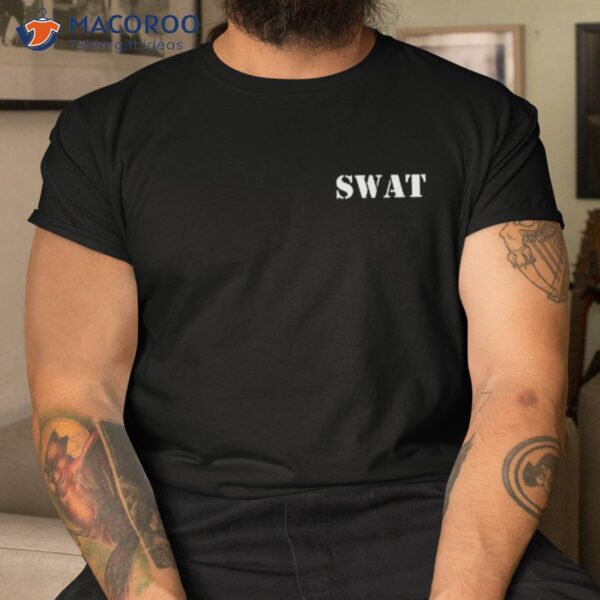 Swat Team Police Front Back Print Shirt