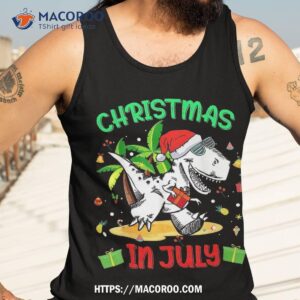 t rex christmas in july shirt for boys toddler kids dinosaur tank top 3