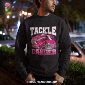 tackle breast cancer leopard football pink ribbon awareness shirt sweatshirt