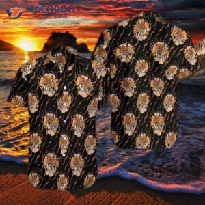 Tattoo-style Hawaiian Shirts With Tigers
