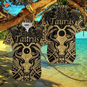 Taurus Zodiac Horoscope Symbol With Polynesian Mix Tattoo And Hawaiian Shirts