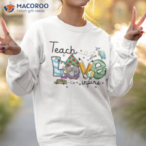 teach love inspire funny gnome back to school prek teachers shirt sweatshirt 2