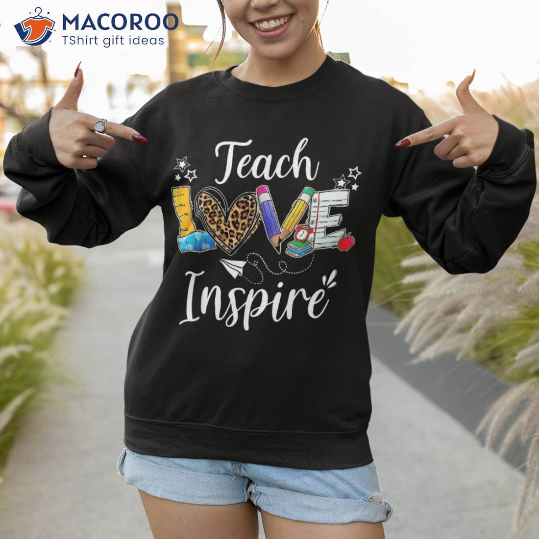 Teach Love Inspire School Teacher Back To Shirt Teach Love Inspire School Teacher Back To Shirt