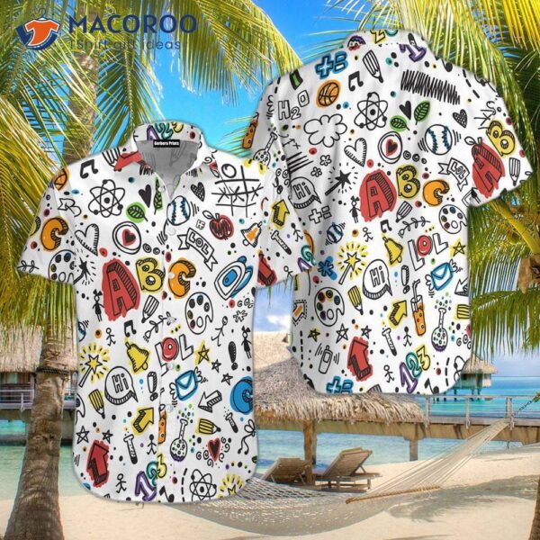 Teacher’s Seamless White Hawaiian Shirt Pattern