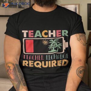 teacher summer recharge required groovy energy funny shirt tshirt 1