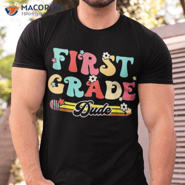 Team First Grade Teacher Student Groovy Back To School Gift Shirt