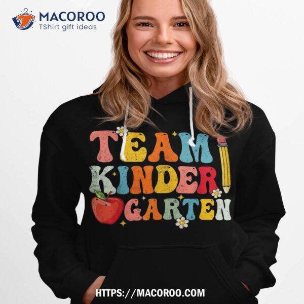 Team Kindergarten Team Kinder Back To School Teacher Groovy Shirt