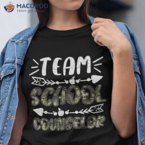 team school counselor camo teacher student back to shirt tshirt