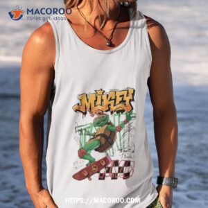 teenage mutant ninja turtles mutant mayhem skater mikey art design shirt tank top