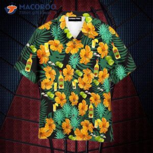 Tequila, Flowers, Green Leaf, And Hawaiian Shirts