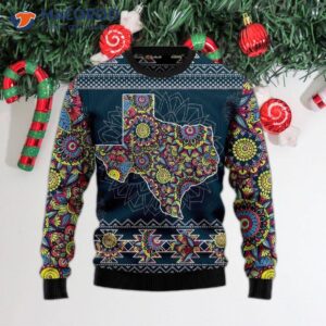 Texas Blue Mandala Ugly Christmas Sweater