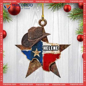 Texas Cowboy Hat Custom-shaped Name Christmas Acrylic Ornament
