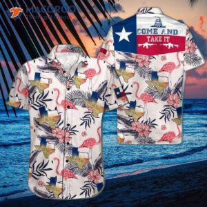 Texas Flamingo “come And Take It” Hawaiian Shirts